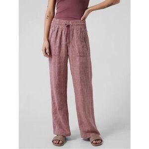 Athleta Cabo Linen Wide Leg Pant in Tawny Rose